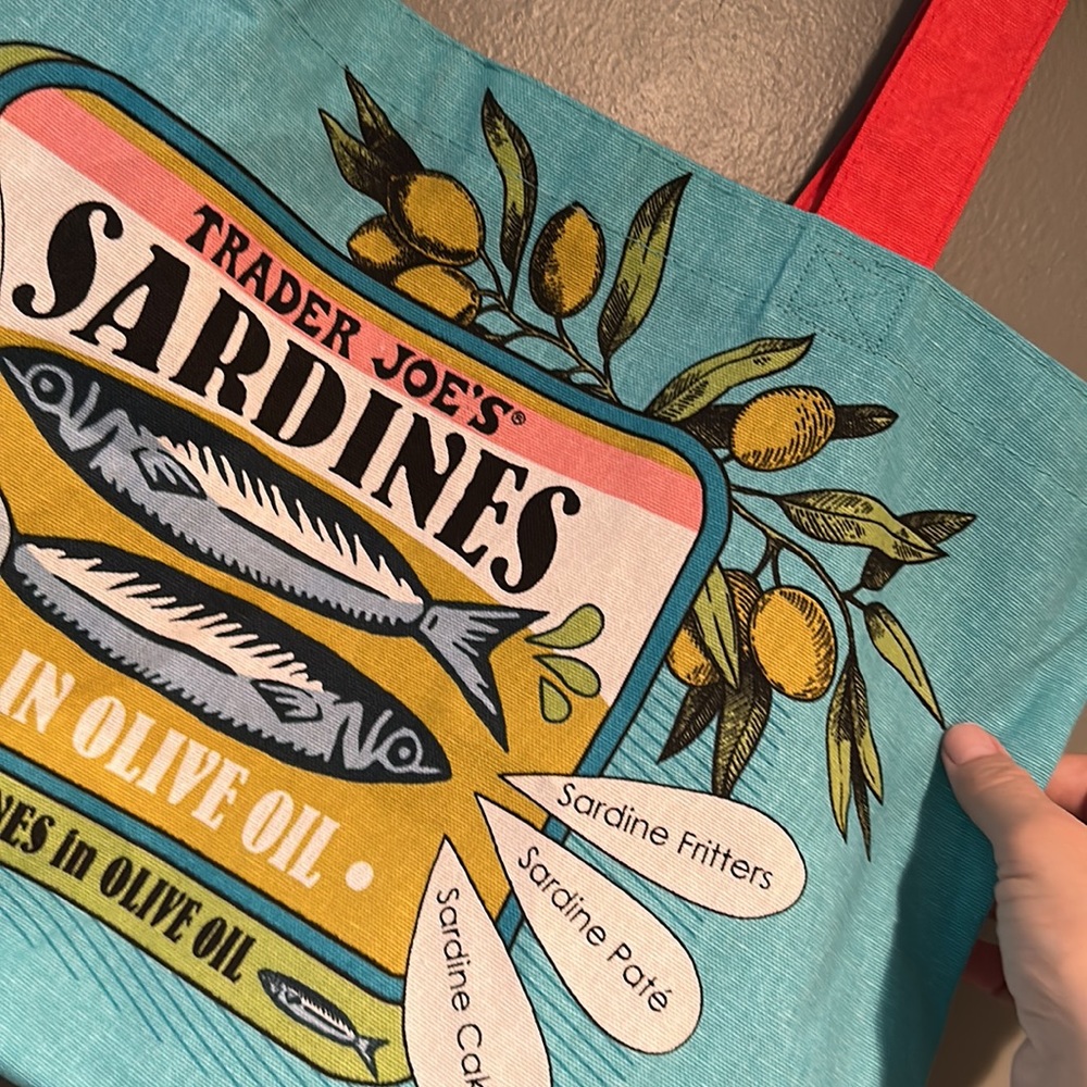 New Trader Joe’s Sardines Reusable Cloth Tote Bag… - image 2